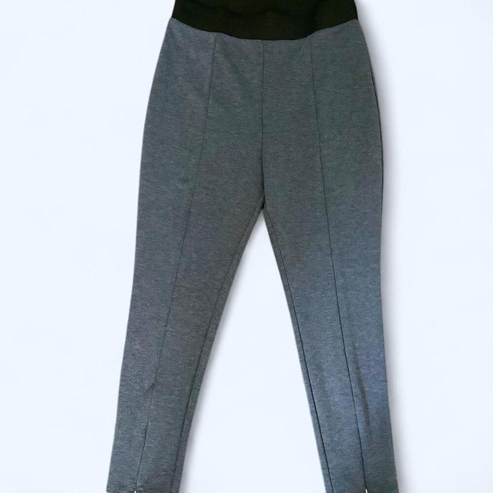 Banana Republic Blue-Grey Heather Slim Fit Ankle Zip Pants